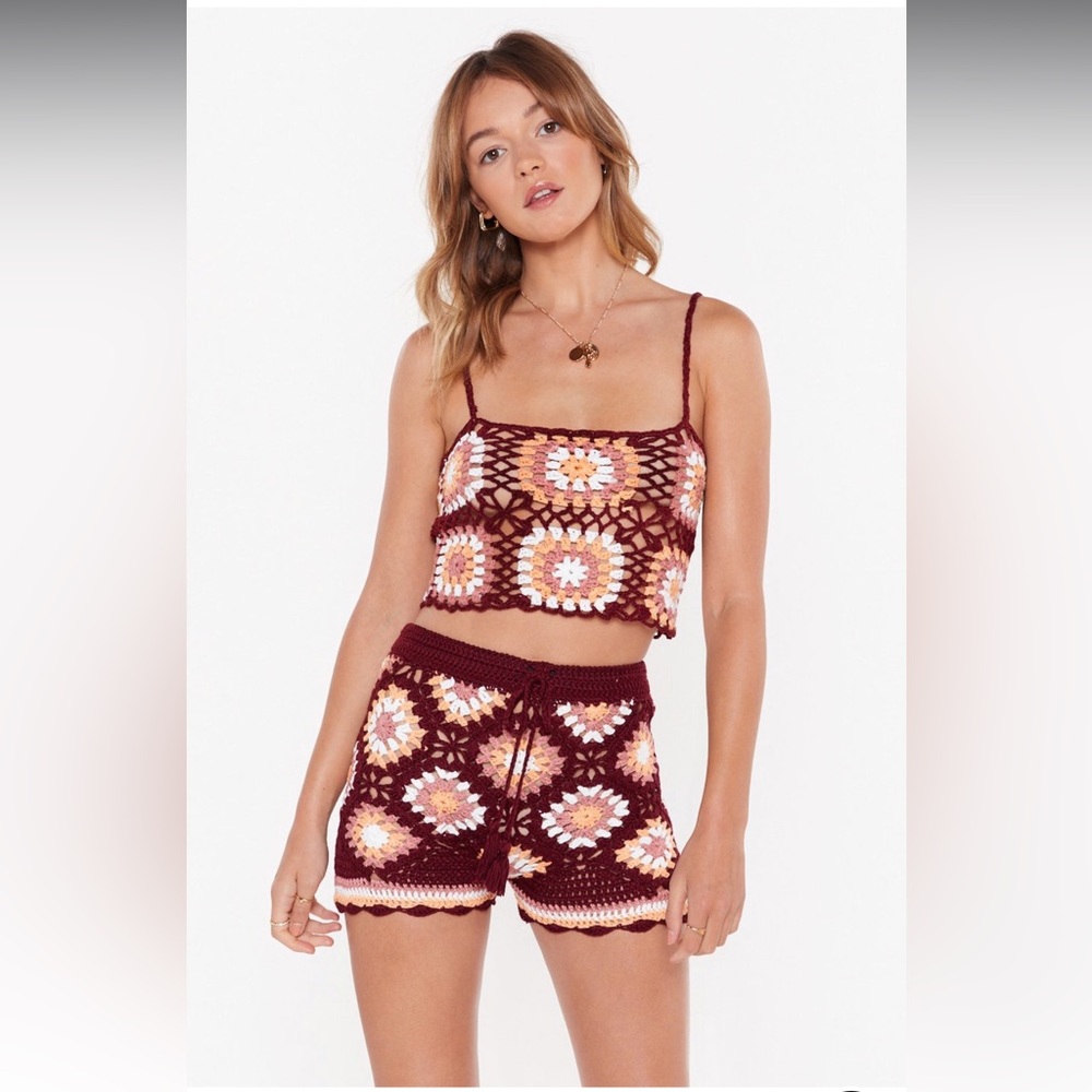 Nasty Gal crochet summer set - size M